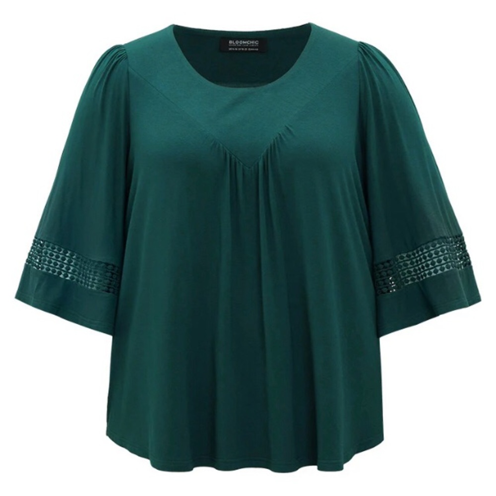 Bloomchic Forest Green Long Sleeve Blouse